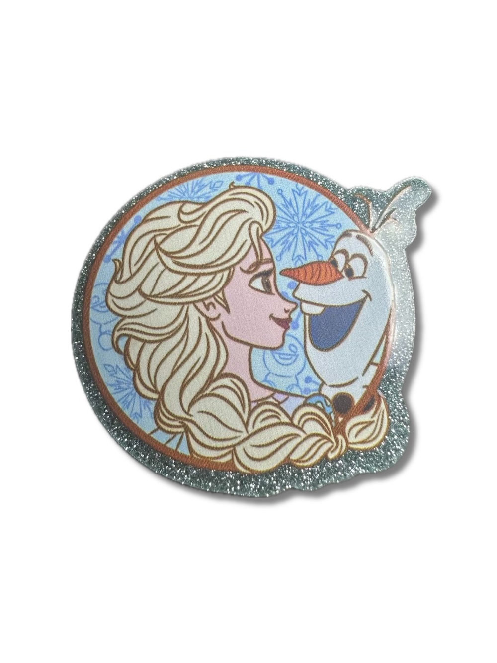 Disney Elsa and Olaf Glitter Magnet - Blue, Silver, Cream